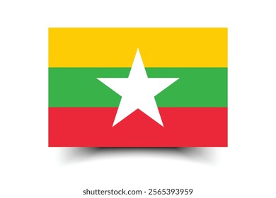 Myanmar flag official size and color standards vector illustration