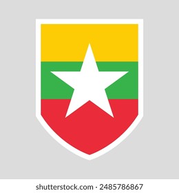 Myanmar Flag Shield Shape Frame