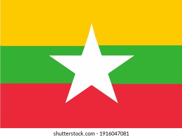 Myanmar Flag Square Shape-Vektorgrafik