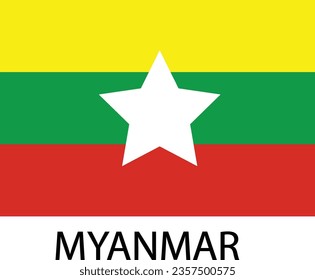 
Vektorgrafik-Design der Flagge von Myanmar