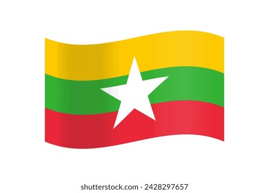myanmar flag in vector design