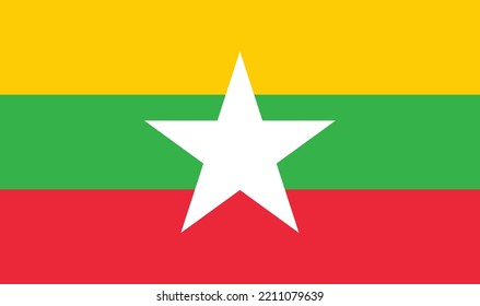 Myanmar Flag Vector For Designer.