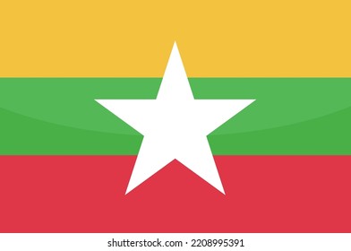 Myanmar Flagge, handgezeichnet, myanma kyat, handgezeichnet