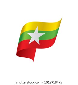 Myanmar flag, vector illustration
