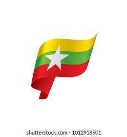 Myanmar flag, vector illustration