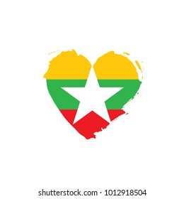 Myanmar flag, vector illustration