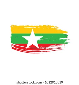 Myanmar flag, vector illustration