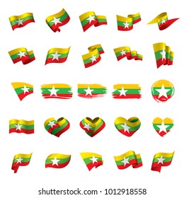 Myanmar Flag, Vector Illustration