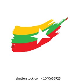 Myanmar flag, vector illustration