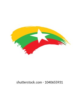 Myanmar flag, vector illustration