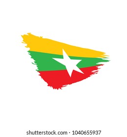 Myanmar flag, vector illustration
