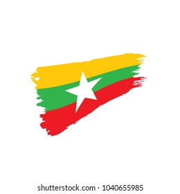 Myanmar flag, vector illustration