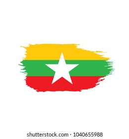 Myanmar flag, vector illustration
