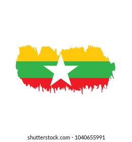 Myanmar flag, vector illustration