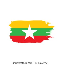 Myanmar flag, vector illustration