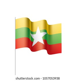 Myanmar flag, vector illustration