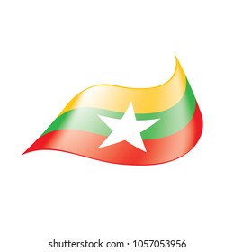 Myanmar flag, vector illustration
