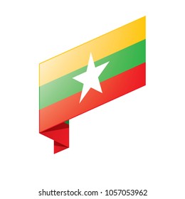 Myanmar flag, vector illustration
