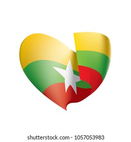 Myanmar flag, vector illustration