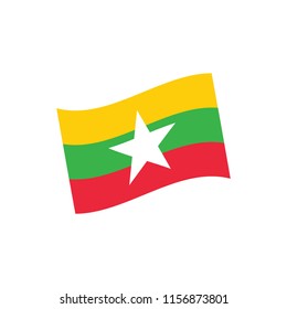 Myanmar flag, vector illustration