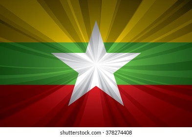 Myanmar flag vector illustration.