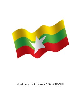 Myanmar flag, vector illustration on a white background