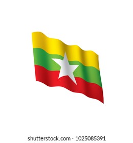 Myanmar flag, vector illustration on a white background