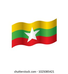 Myanmar flag, vector illustration on a white background