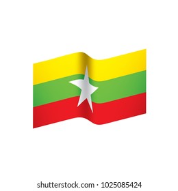 Myanmar flag, vector illustration on a white background