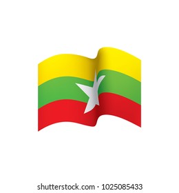 Myanmar flag, vector illustration on a white background