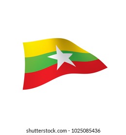 Myanmar flag, vector illustration on a white background