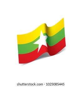 Myanmar flag, vector illustration on a white background