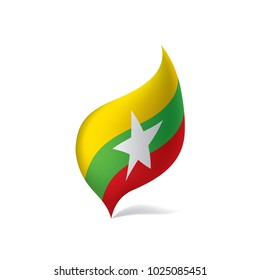 Myanmar flag, vector illustration on a white background