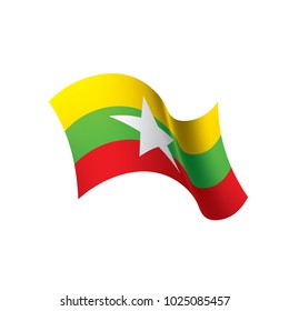 Myanmar flag, vector illustration on a white background