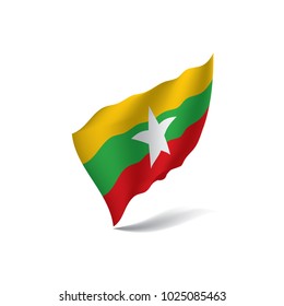 Myanmar flag, vector illustration on a white background