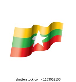 Myanmar flag, vector illustration on a white background