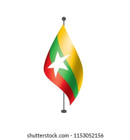 Myanmar flag, vector illustration on a white background