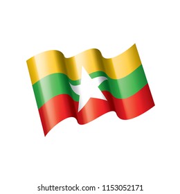 Myanmar flag, vector illustration on a white background