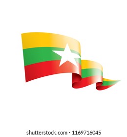 Myanmar flag, vector illustration on a white background