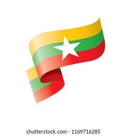 Myanmar flag, vector illustration on a white background