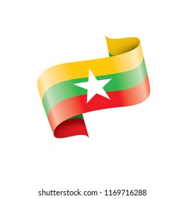 Myanmar flag, vector illustration on a white background