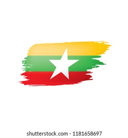 Myanmar flag, vector illustration on a white background.