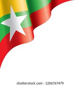 Myanmar flag, vector illustration on a white background
