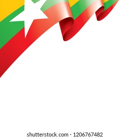 Myanmar flag, vector illustration on a white background