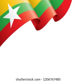 Myanmar flag, vector illustration on a white background