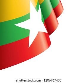 Myanmar flag, vector illustration on a white background