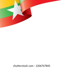 Myanmar flag, vector illustration on a white background