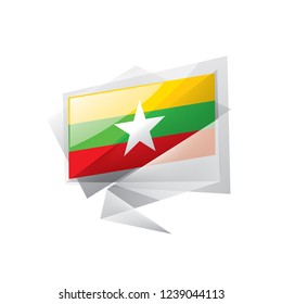 Myanmar flag, vector illustration on a white background