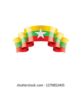 Myanmar flag, vector illustration on a white background