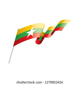 Myanmar flag, vector illustration on a white background